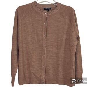 Designers Originals - Beautiful, Button Up, Cardigan. Tan, Petite XL.